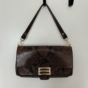 Divina Firenze Brown and Black Bag with Gold Accents